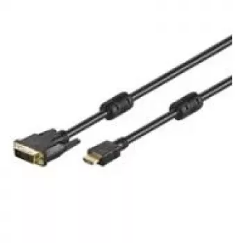 Wentronic Goobay HDMI™ / DVI-D laidas, juodas, 1 m - 19 kontaktų HDMI™ kištukas > DVI-D (18+1) kištukas (51579)