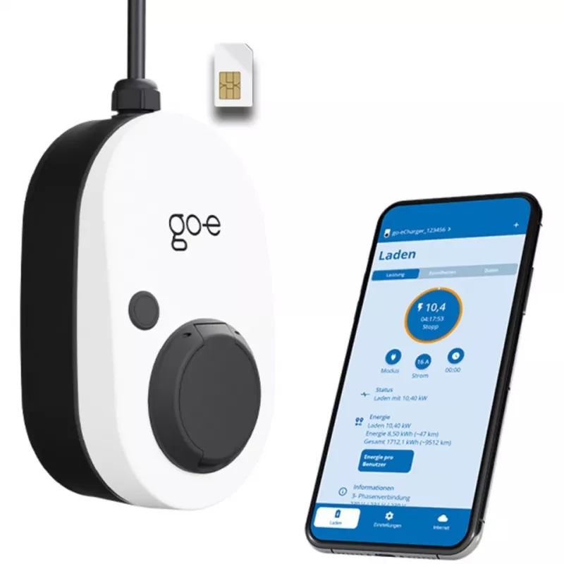 Įkroviklis Gemini 2.0, 11 kW (16A trifazis), Wallbox White/black, be kabelio, 4G/LTE