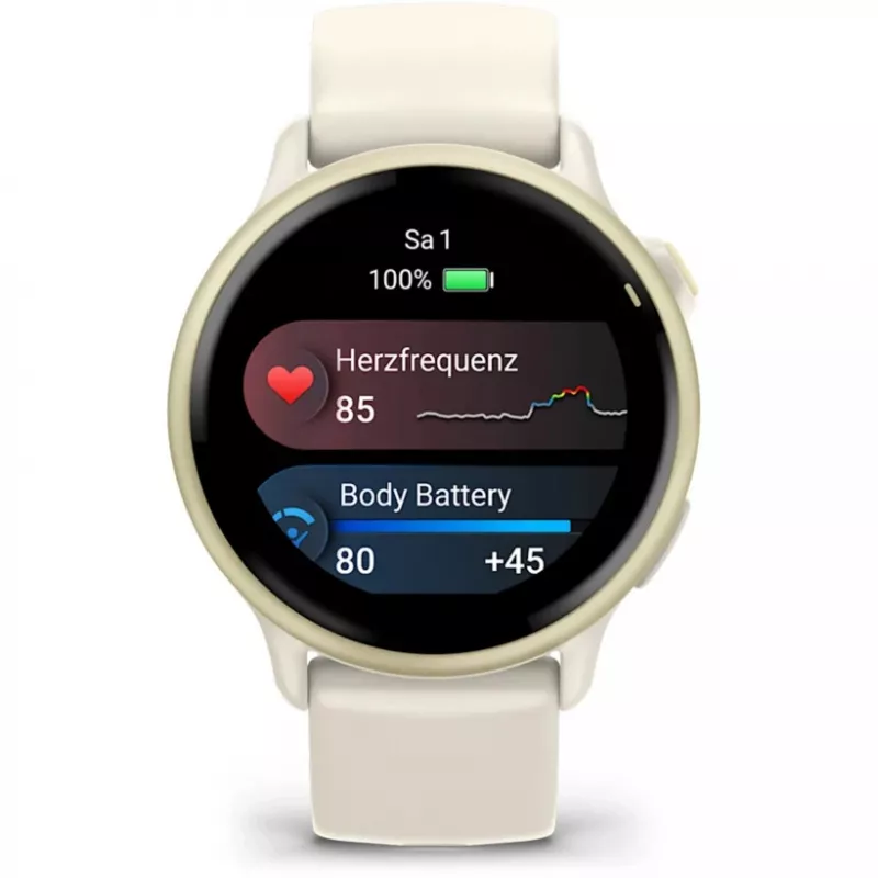 Garmin vívoactive 6 3.05 cm (1.2 inch) AMOLED 42 mm Skaitmeninis 390 x 390 pikselių Liečiamas ekranas Baltas Wi-Fi GPS (palydovas)