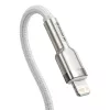 USB-C į Lightning kabelis Baseus Cafule 1 m, 20 W, cinko korpusas, baltas
