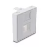 Užspaudžiamas dangtelis 45×45 mm Keystone moduliui DELOCK Easy 45, 1 prievadas, ABS, baltas, su dulkių apsauga