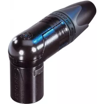 NEUTRIK XLR jungtis, kampinė, 4 kontaktai, juoda NC4MRX-B 1 vnt.