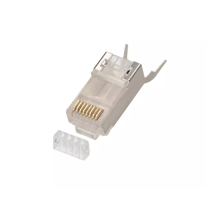 RJ45 jungtis Extralink CAT6A FTP 8P8C, skaidri, vyriška/moteriška, 1 vnt.