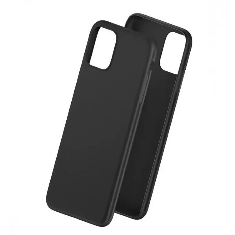Matinis silikoninis dėklas 3mk, skirtas iPhone 13, juodas
