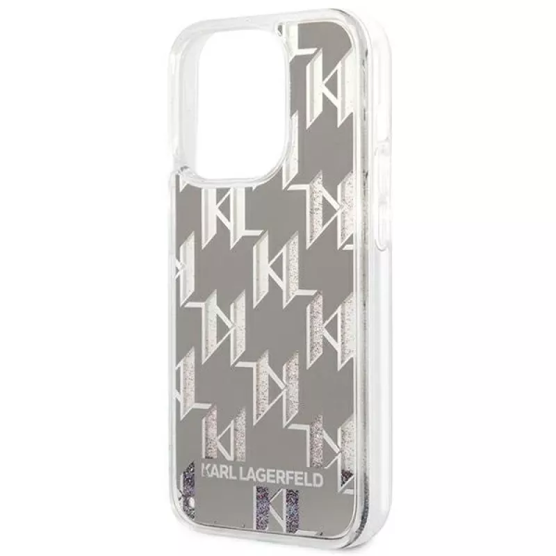 Karl Lagerfeld KLHCP14XLMNMS iPhone 14 Pro Max 6.7″ kietasis dėklas sidabrinis / sidabrinis Liquid Glitter Monogram