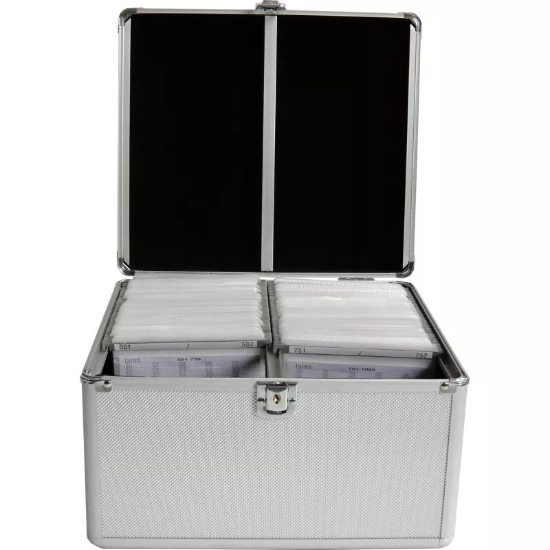 MEDIARANGE BOX76 – Dėžė diskams – 300 diskų – sidabrinė – vilna – plastikas – mediena – 120 mm – aliuminis