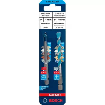 Gręžtų rinkinys Bosch Expert HEX-9 MultiConstruction 8 mm, 2 vnt.