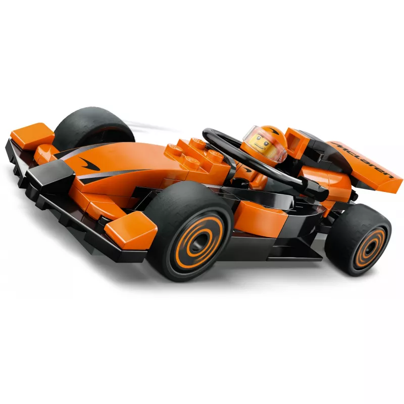 LEGO City F1 lenktynininkas McLaren lenktyninis automobilis 60442 — konstravimo rinkinys, 86 dalys, 1 minifigūrėlė, nuo 6 metų