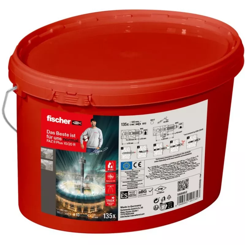 Inkarinis varžtas FISCHER FAZ II Plus 10/20 R – 135 vnt., kibire