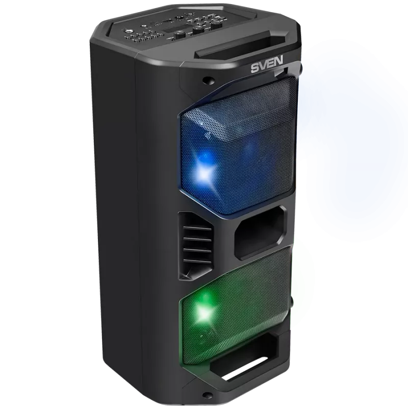 Garsiakalbis SVEN PS-600, juodas (50W, TWS, Bluetooth, FM, USB, microSD, LED ekranas, 4000mAh)