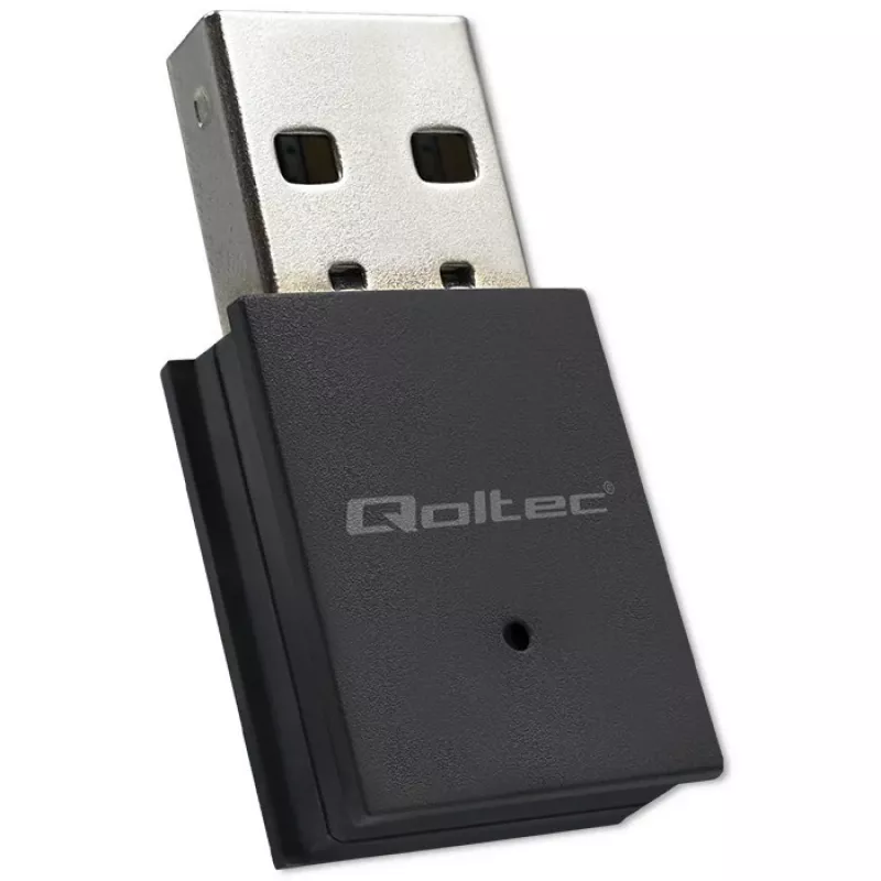 Belaidis Mini USB Wi-Fi adapteris QOLTEC 57007 – vienos juostos 2,4 GHz, iki 150 Mbps, vidinė antena