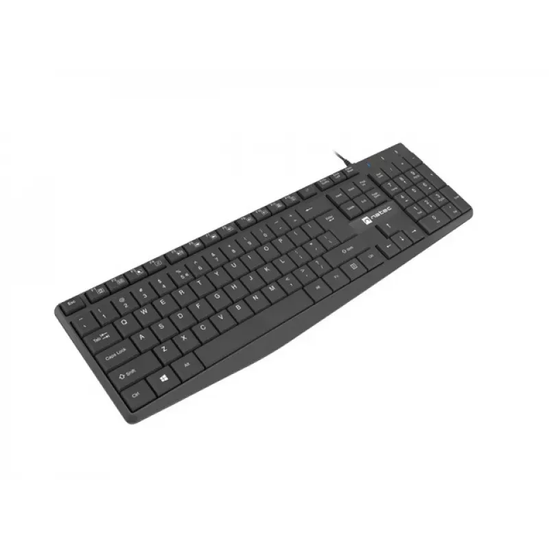 Vielinė pilno dydžio klaviatūra NATEC NAUTILUS NKL-1950 — USB, QWERTY US International, 105 klavišų, Juoda