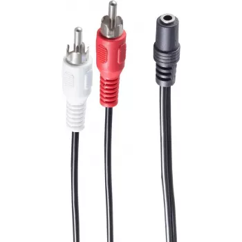 Garso kabelis ShiverPeaks BS30851 0,2 m 3,5 mm 2 x RCA juodas