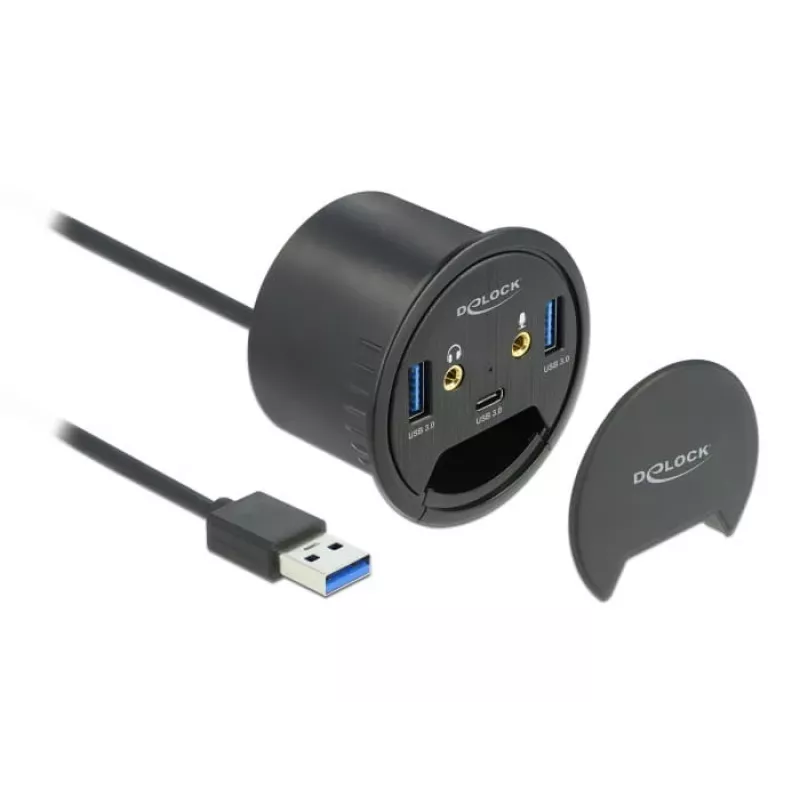 DeLOCK 3 prievadų USB į stalą montuojamas centras 62794