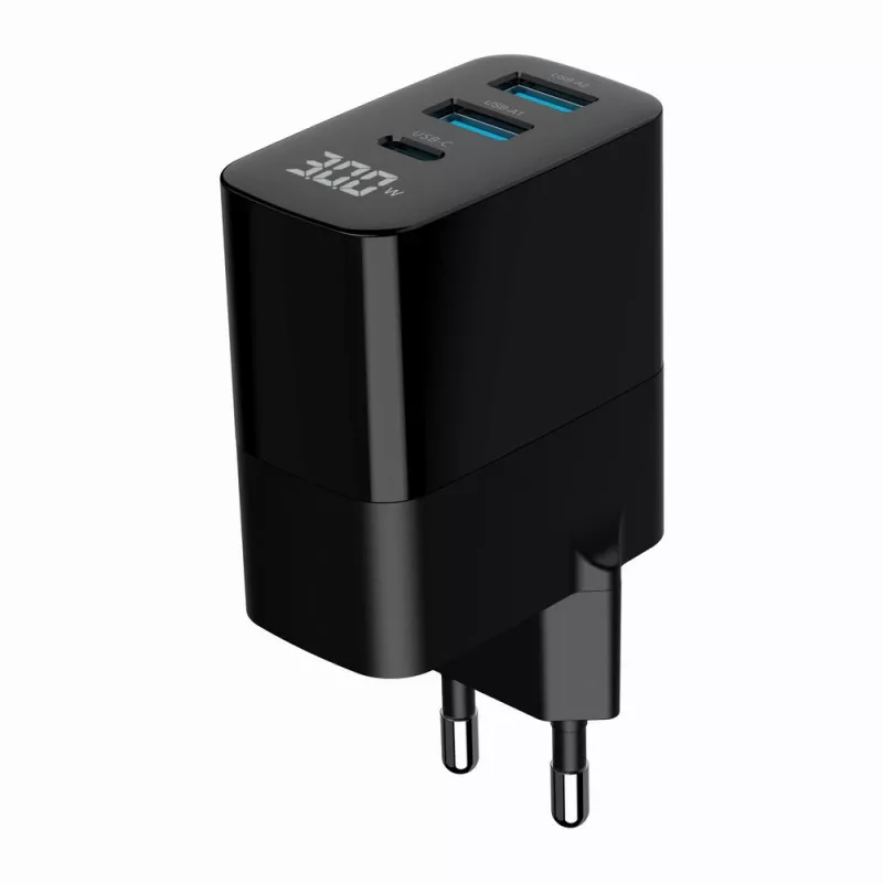 Gembird TA-UC-PDQC30LCD-BK-02 universalus mobiliojo įrenginio kroviklis Juodas AC Greitas krovimas Vidaus patalpoms