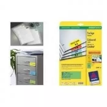 Avery Zweckform L6035 – nuolatiniai lipdukai – geltoni – 33,9 x 63,5 mm – 480 etikečių (20 lapų x 24)