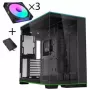 Lian Li O11 Dynamic EVO RGB PC korpuso rinkinys, Midi bokštas, ARGB, grūdintas stiklas + 3x UNI FAN SL-INF - juoda