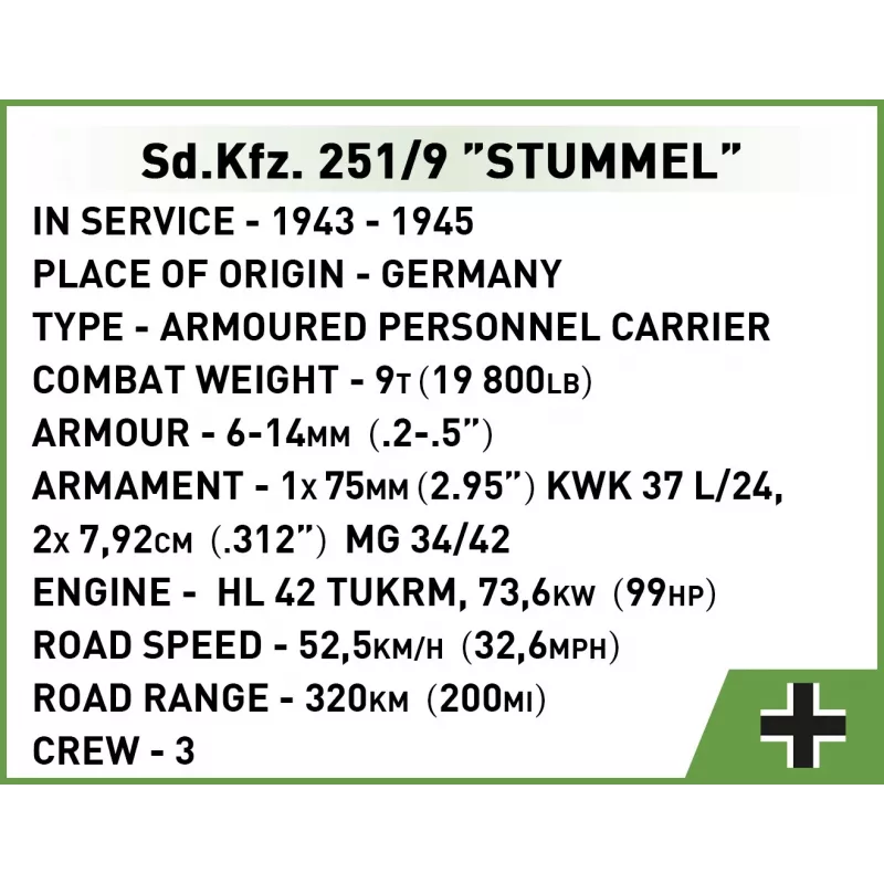 Konstrukcinis žaislas Sd.Kfz. 251/9 Stummel