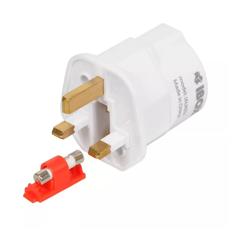 IBOX iaukeu maitinimo adapteris su keičiamais UK (G tipas) ir EU (E tipas) kištukais, 100–240V 50/60Hz, 7,5A, baltas