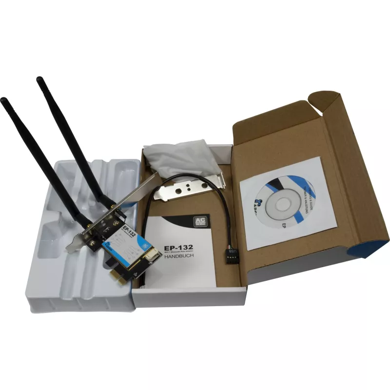 Belaidis USB tinklo adapteris INTER-TECH Argus EP-132, USB 2.0, Wi-Fi 5 (iki 600 Mbps)