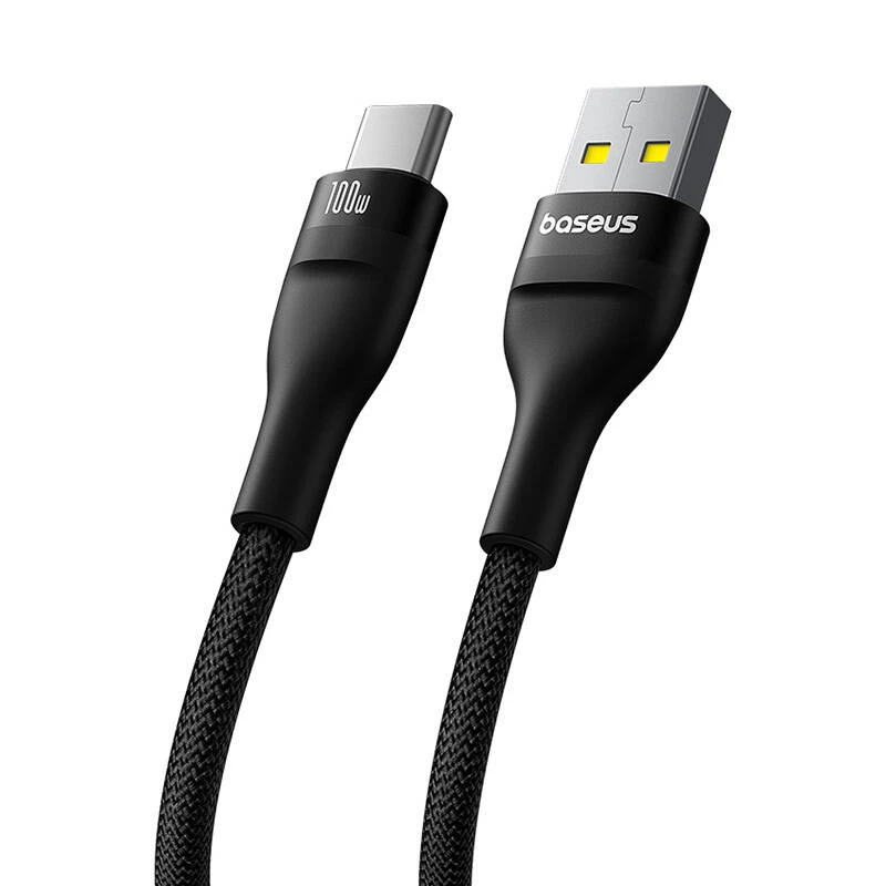 Baseus Flash 2 USB A į USB C greito įkrovimo laidas 2 m 100 W juodas