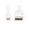 Mini DisplayPort – DisplayPort laidas Digitus AK-340102-010-W, 1 m, baltas