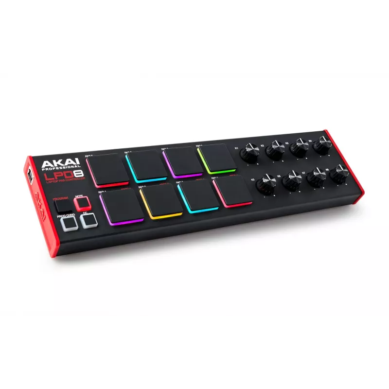 Akai LPD8 MKII MIDI klaviatūra 8 klavišų USB juoda, raudona