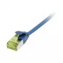 Jungiamasis kabelis RJ45, CAT6A 500MHz, 0,25m, Mėlynas, U/FTP, plonas apvalus d=3,8mm, TPE/LSZH (Superflex), AWG32, su Cat.7 žaliava, Synergy 21 (S217331V3)