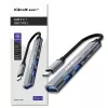 Qoltec 53790 USB-C 3.1 5in1 adapterio šakotuvas | USB-C PD | USB-C | 2x USB 2.0 | USB 3.0