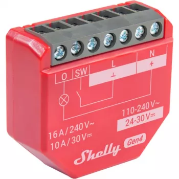 Shelly 1PM Gen4 2 vnt. komplektas · Įmontuojama relė · 1 kanalas · 16A · Energijos matavimas