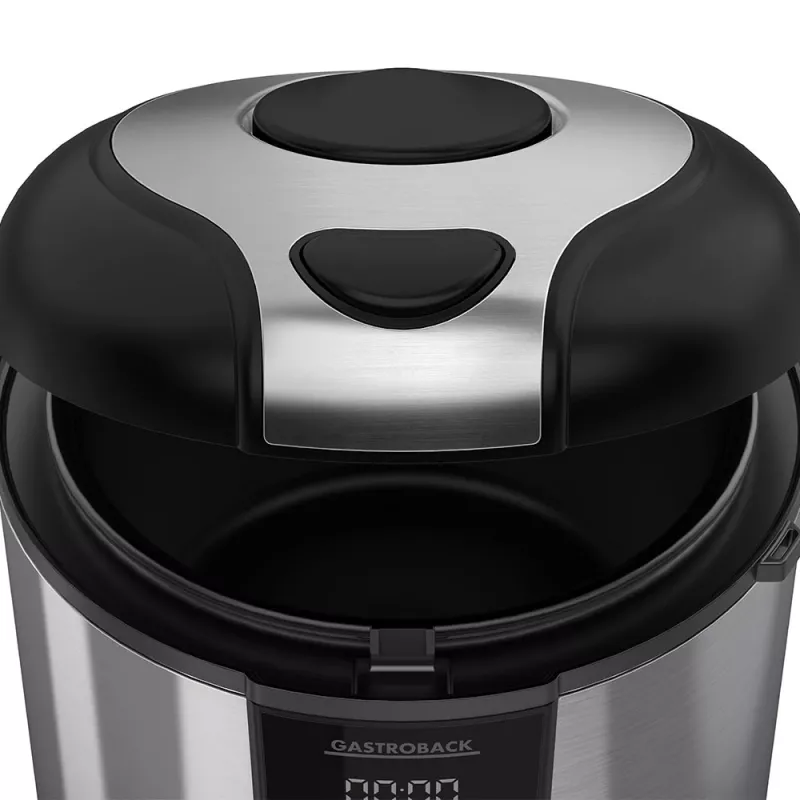 Ryžių viryklė GASTROBACK Rice Control Low Carb & Steam, 3 L, 450 W, juoda/nerūdijantis plienas