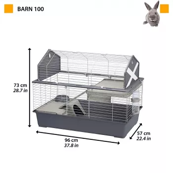 Narvas Ferplast Barn 100 triušiams ir jūrų kiaulytėms, metalas/plastikas, 960×570×730 mm, taupe/balta