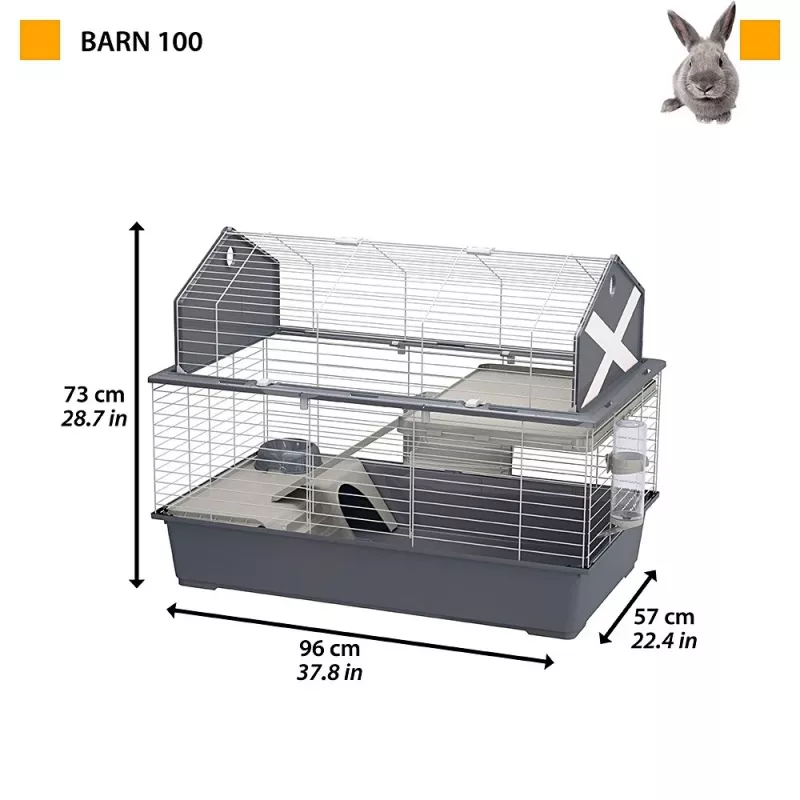 Narvas Ferplast Barn 100 triušiams ir jūrų kiaulytėms, metalas/plastikas, 960×570×730 mm, taupe/balta