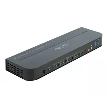 KVM jungiklis DeLOCK 11484 4 kompiuteriams, DisplayPort, HDMI, juodas