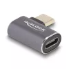 DeLOCK USB Adapter USB Type-C 40 Gbps PD 3.0 100 W kampuotas į kairę/dešinę 8K 60 Hz metalinis