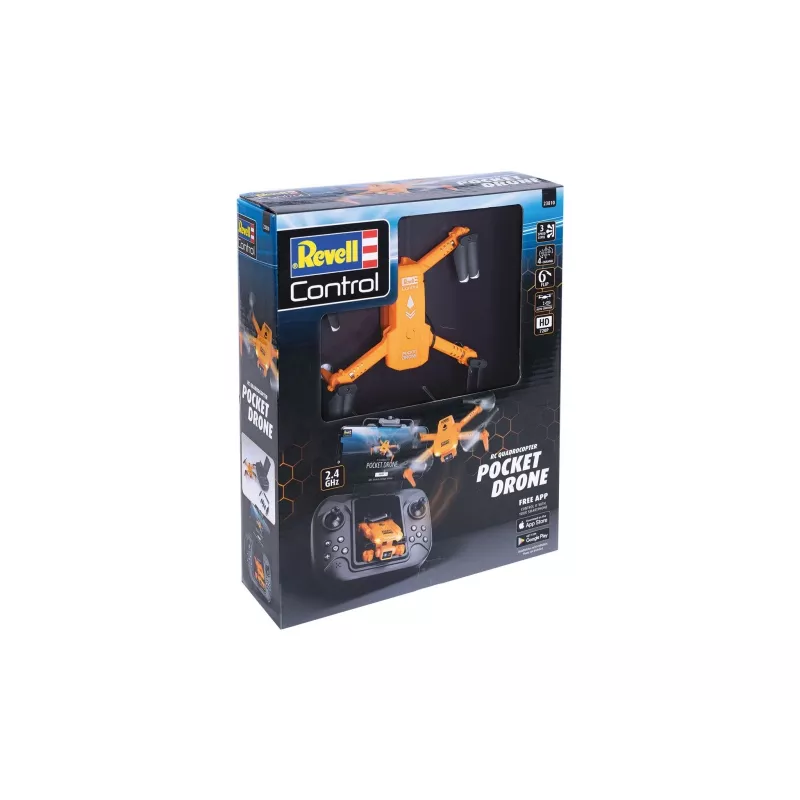RC kvadrokopteris REVELL Pocket Drone 23810 – 2,4 GHz, 4 kanalų nuotolinio valdymo pultas