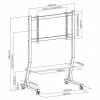 Mobilus televizoriaus stovas ART STO SD-22, 45–90 colių, VESA 100×100–800×400, 60 kg, plienas, ratukai