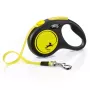 Ištraukiamasis pavadėlis Flexi New NEON 5 m – juostinis pavadėlis mažiems šunims iki 15 kg, juodai geltonas