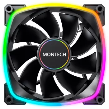 MONTECH RX140 PWM 140 mm ARGB Reverse Blade korpuso ventiliatorius - juodas