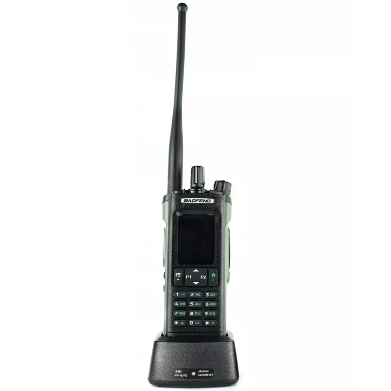 Nešiojama radijo stotis Baofeng DM-32E — VHF 144–146 MHz, UHF 430–440 MHz, AIRBAND RX 108–136 MHz, 2200 mAh, DMR/FM, GPS+APRS