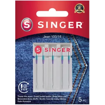 SINGER adatos siuvimo mašinoms 100/16 Modelis 250053603 – pakuotė po 5 vnt.