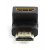 HDMI adapteris GEMBIRD A-HDMI90-FML, HDMI į HDMI, 90° kampinis, juodas