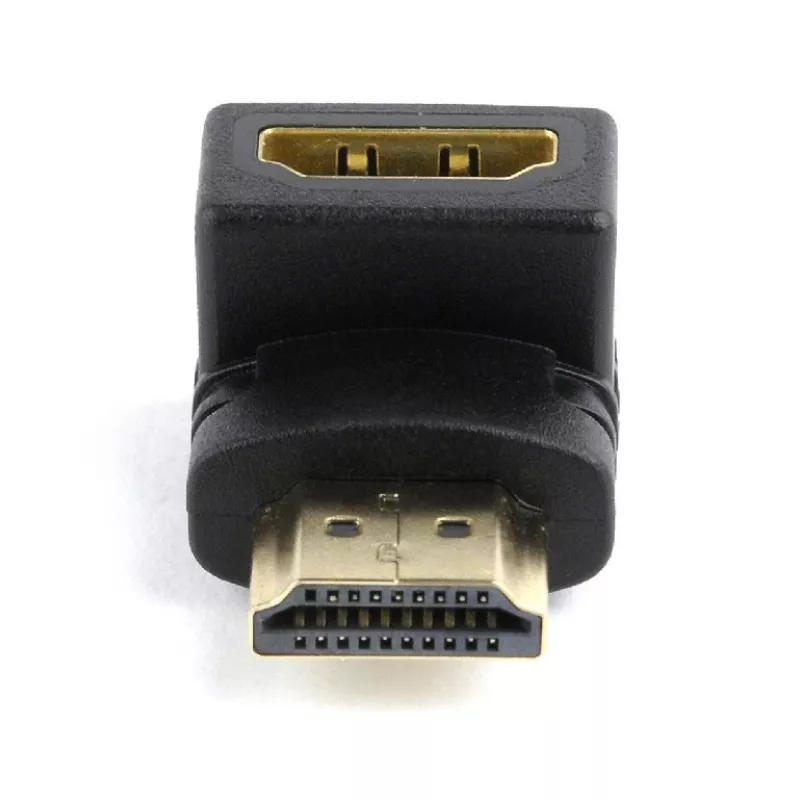 HDMI adapteris GEMBIRD A-HDMI90-FML, HDMI į HDMI, 90° kampinis, juodas