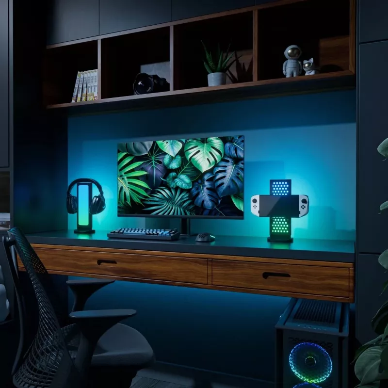Nanoleaf Pegboard Lighted Desk Dock – Šviesos lenta su USB stotelė