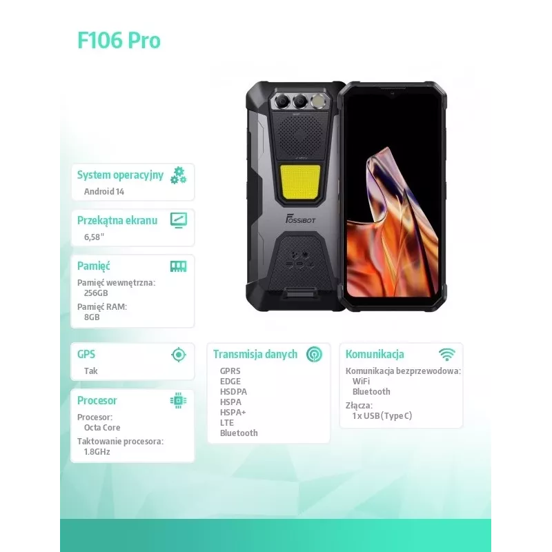 Išmanusis telefonas FOSSiBOT F106 Pro juodas