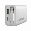 CANYON įkroviklis OnCharge 65RC su integruotu USB-C laidu 65W, 1x PD, 1x QC, EU kištukas, baltas