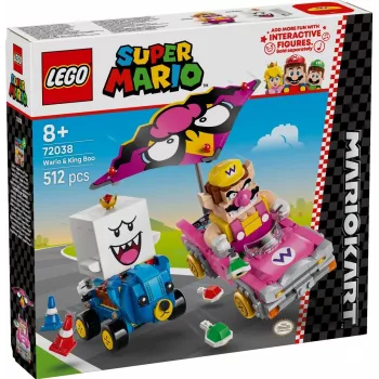 LEGO 72038 Super Mario Mario Kart Wario King Buu Huu – konstrukcinis žaidimų rinkinys su veikėjų figūrėlėmis ir trasos elementais