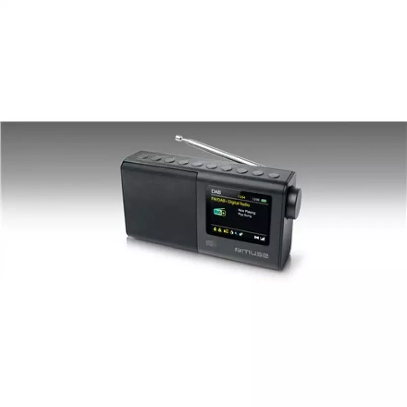 Nešiojamas radijo imtuvas muse M-117 DB — DAB/DAB+/FM, 3W RMS, 2,8 colio TFT, išorinė antena, 3,5 mm lizdas, 0,3 kg, juodas