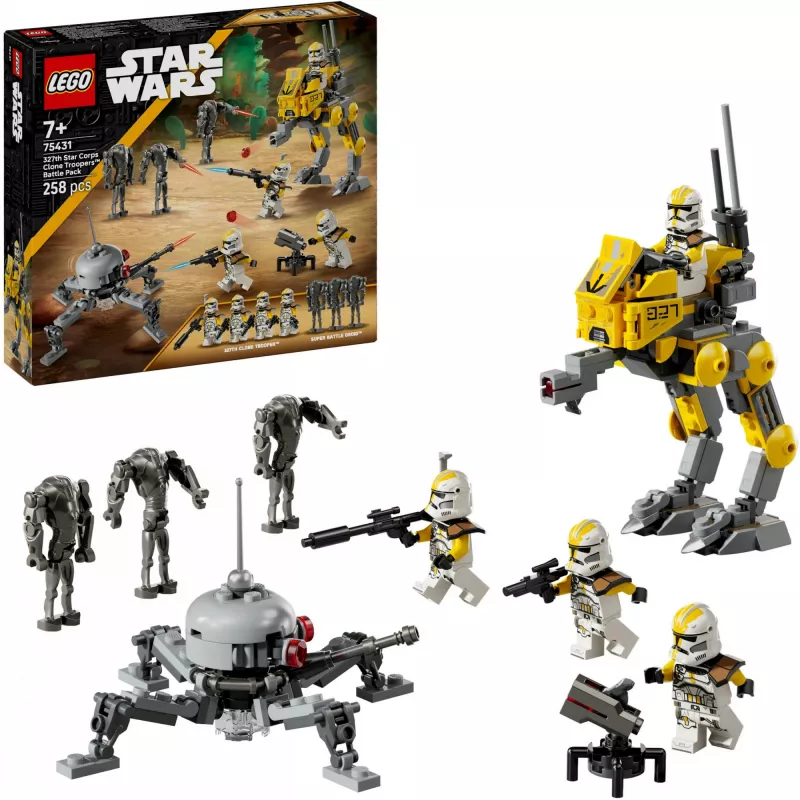 LEGO Star Wars 327-asis žvaigždžių korpusas klonų karių mūšis 75431 – 258 dalių, 7 minifigūrėlės, nuo 7 metų