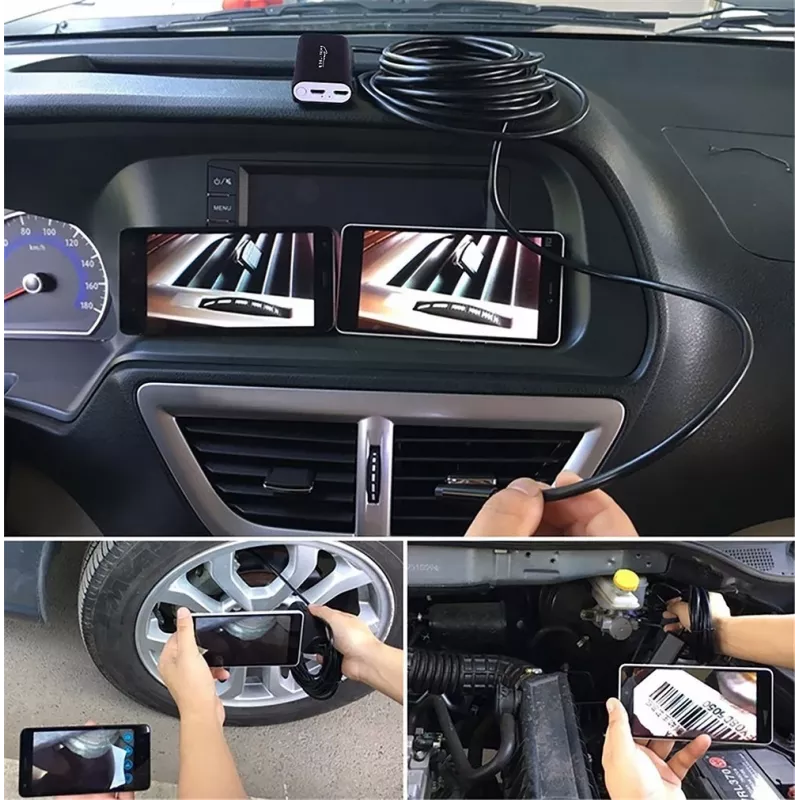WiFi endoskopas MEDIA-TECH MT4099, 8 mm zondas, 5 m laidas, IP67, 1280×720@30fps, 70° žiūrėjimo kampas, 800 mAh baterija